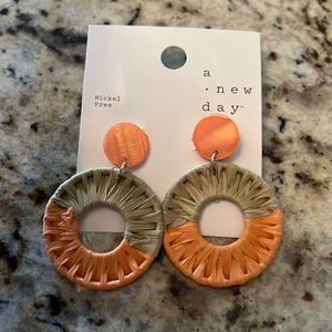 Peach Rafia Earrings